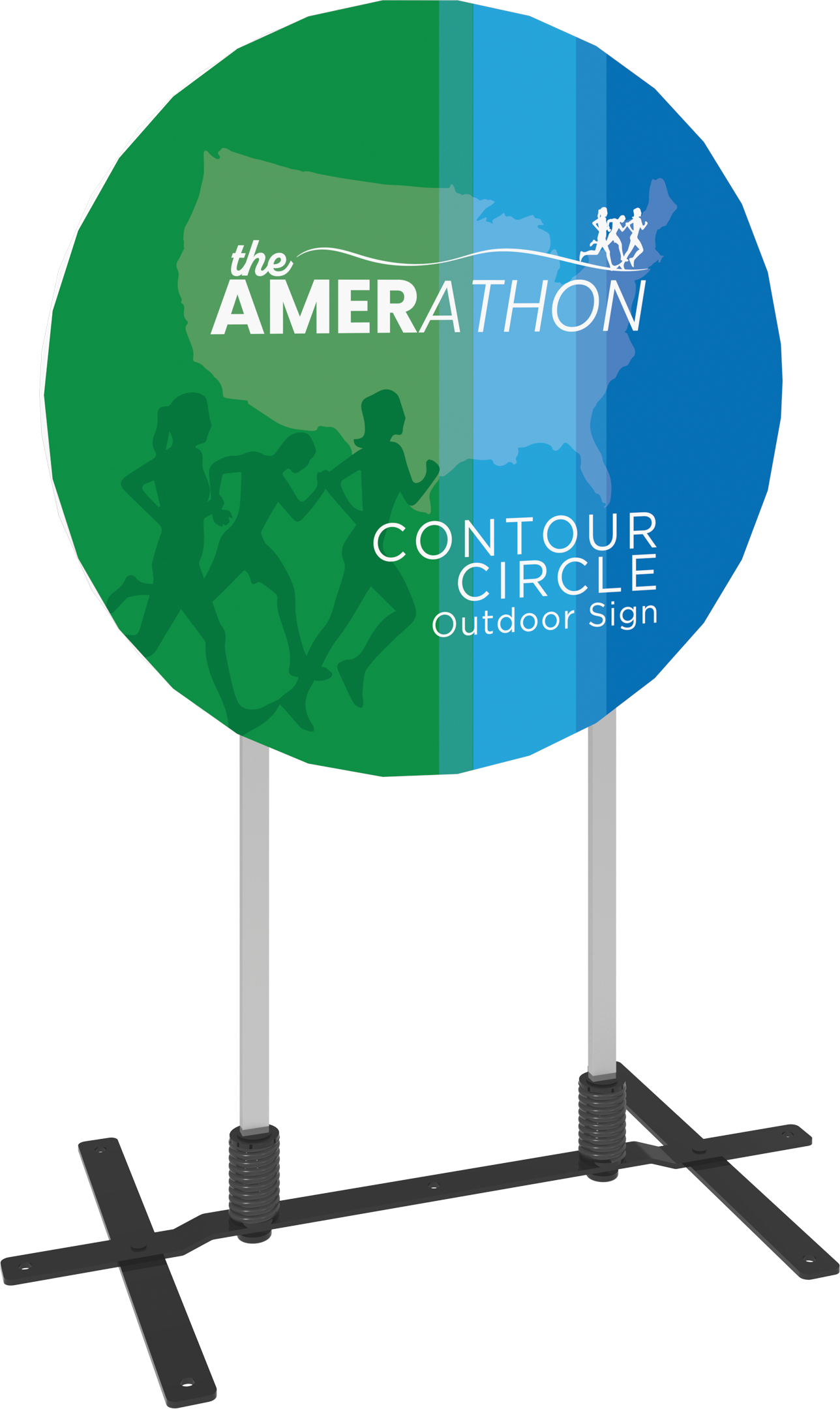 Contour Outdoor Sign Circle - Plate Base